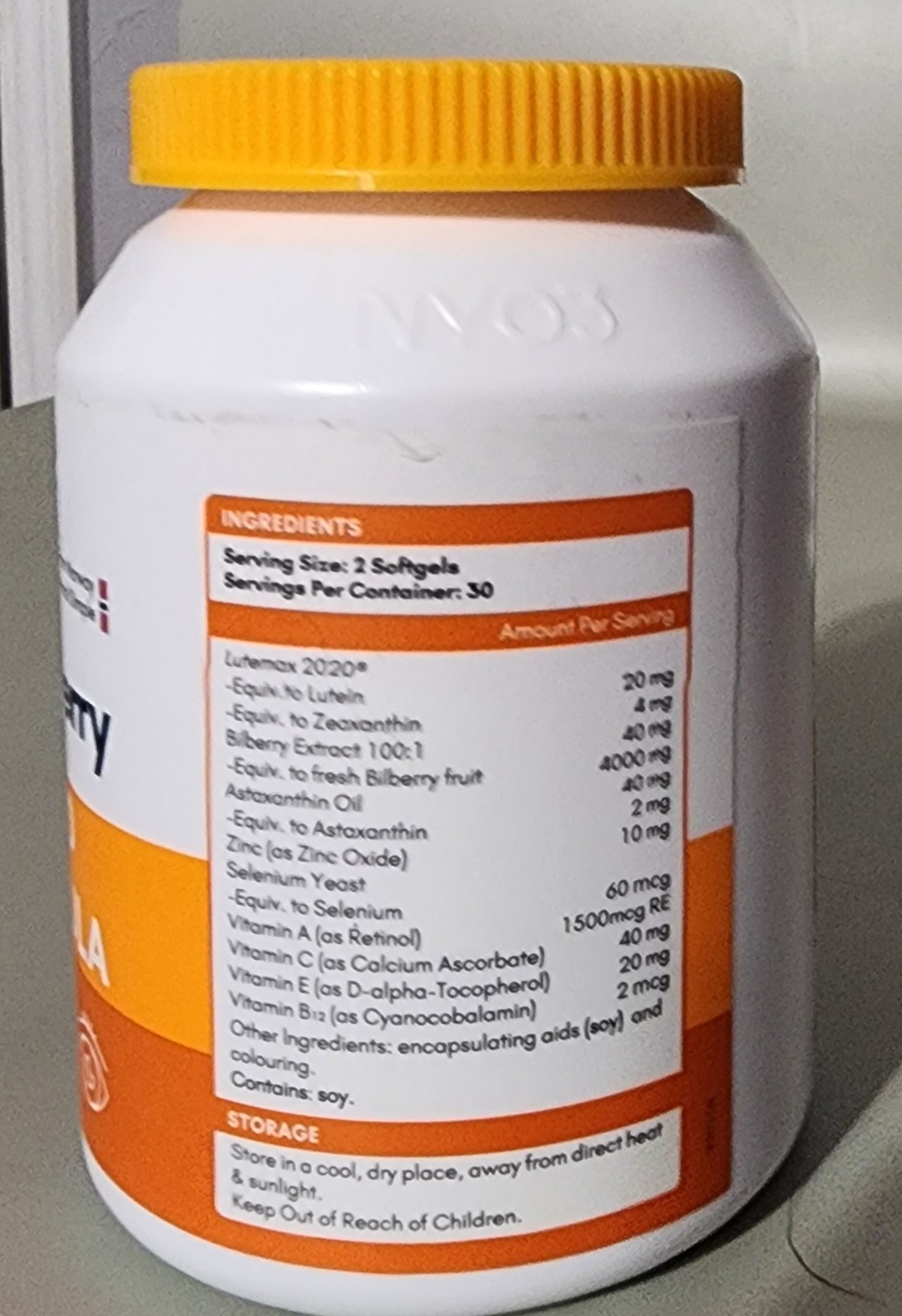 NYO3 Lutein 20mg and Zeaxanthin Supplements – 60 Softgels – Exp 12/2027