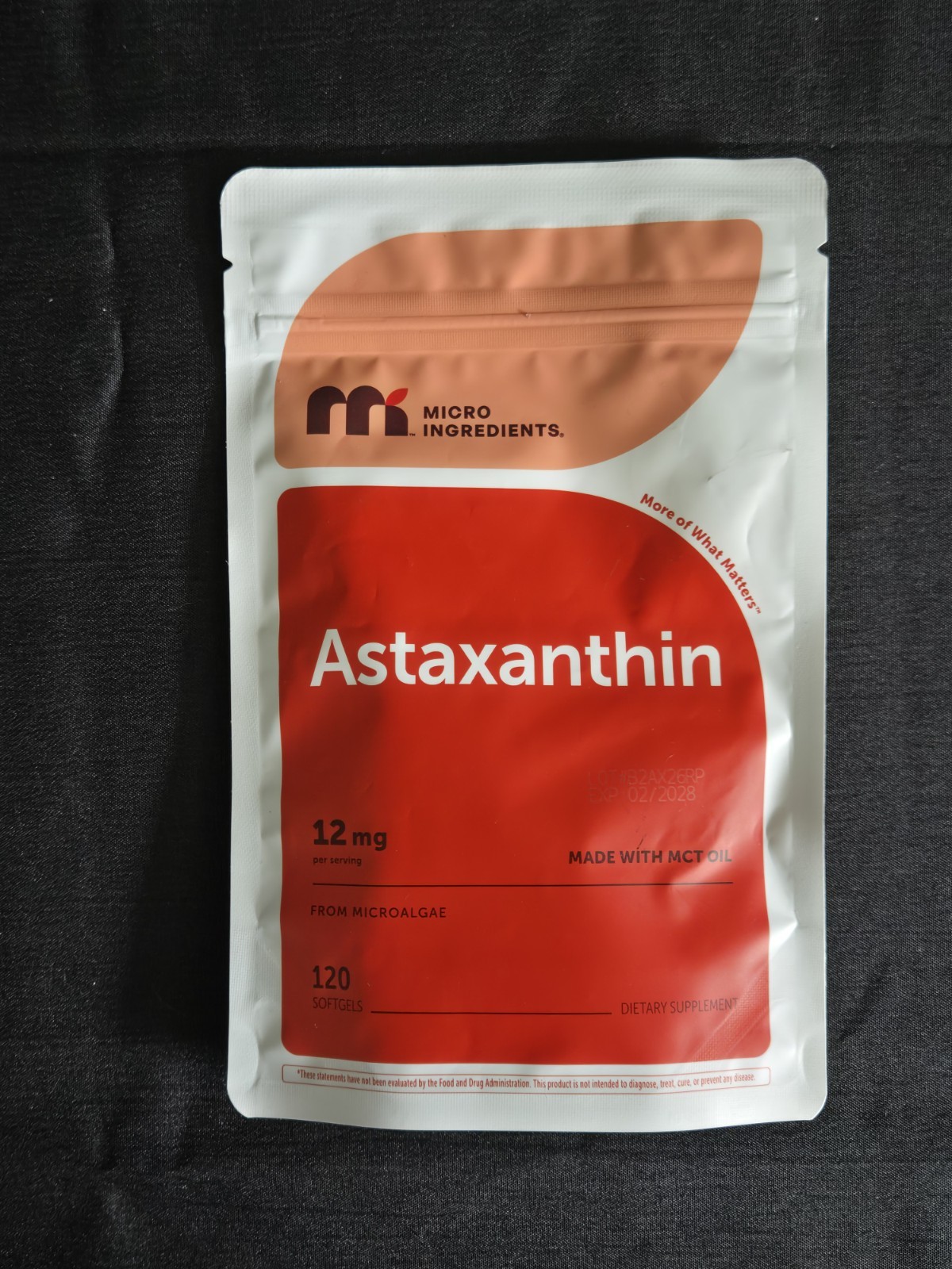 Micro Ingredients Astaxanthin 12mg Softgels 120ct Non-GMO Gluten-Free