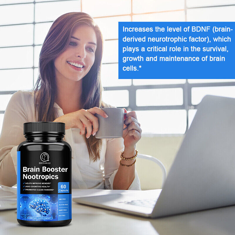 180PCSBrain Booster Nootropic Supplement Improve Memory & Focus,Cognitive Health
