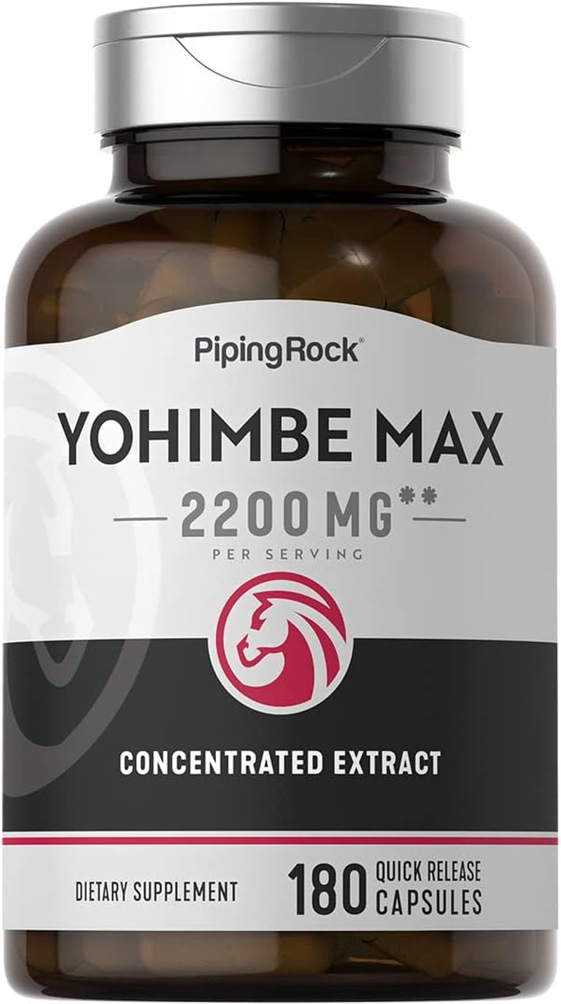 Yohimbe Supplements for Men – 2200mg Max Concentrated Extract Non-GMO (180 CAPS)