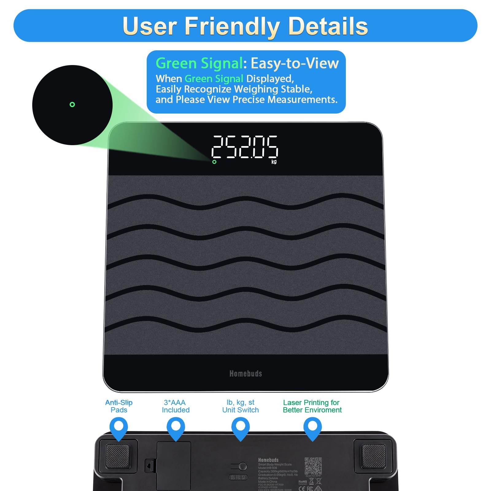 660lb Scale for Body Weight, Precision 0.1lb by Our Professional Scale Factor…