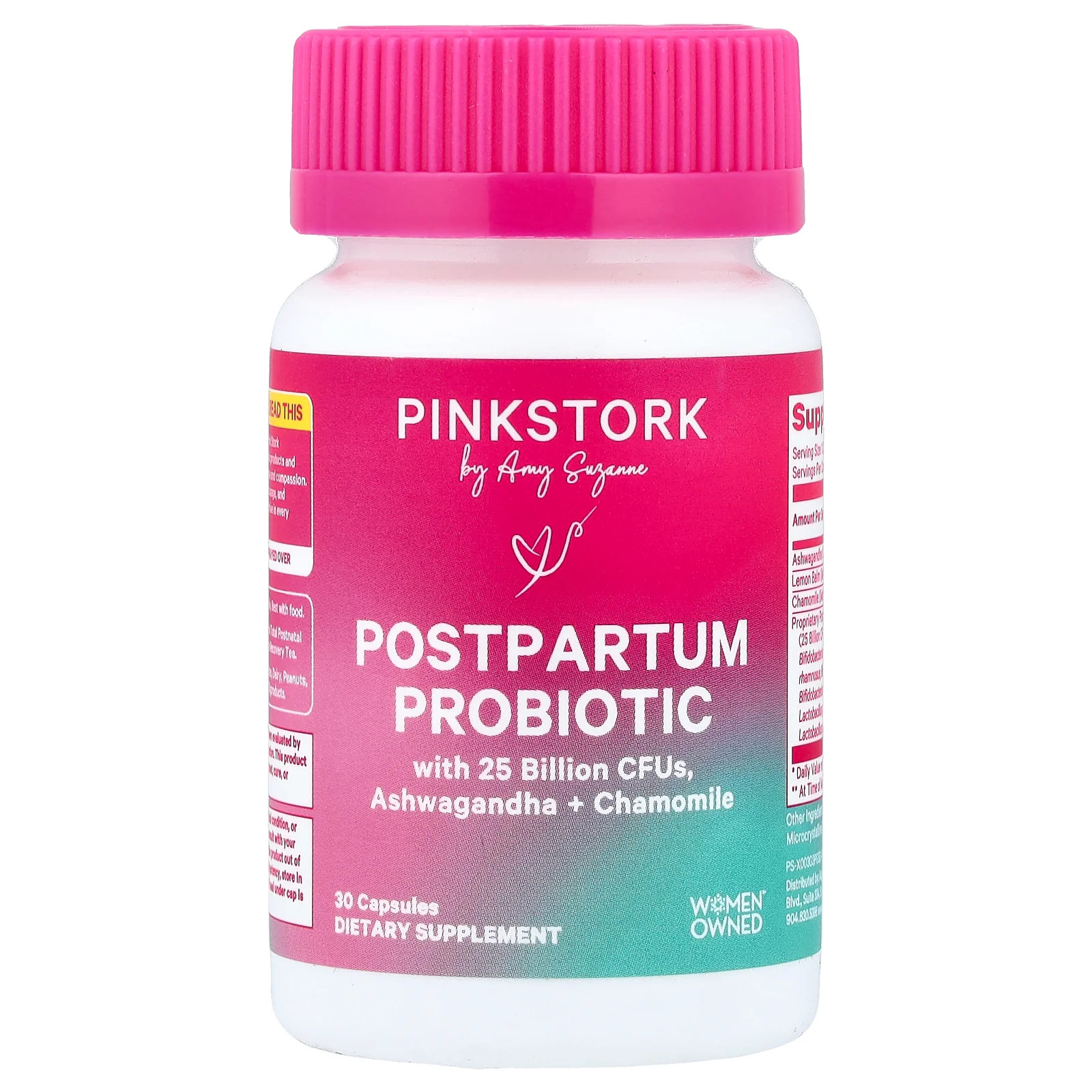 2 X Pink Stork, Postpartum Probiotic, 30 Capsules