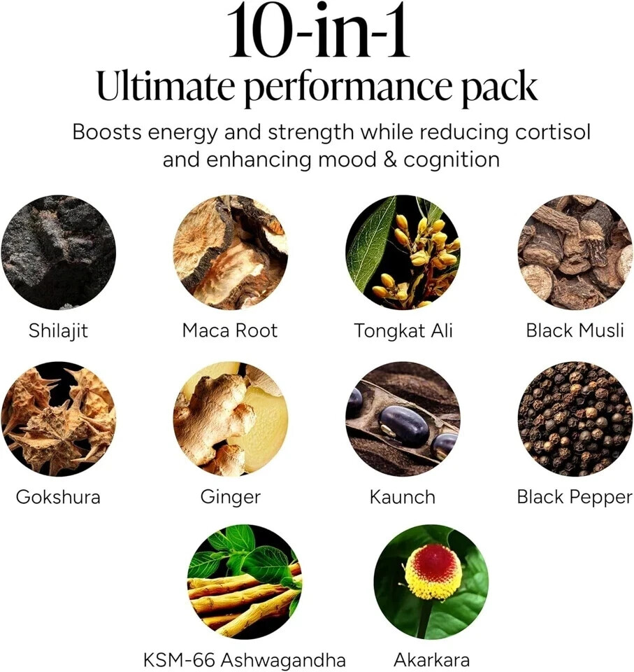 Root Labs 10-1 Alpha Gummies – 4000 mg Pure Shilajit with KSM-66 – 60 Gummies