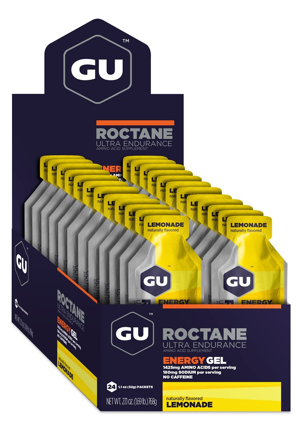 GU Roctane Ultra Endurance Energy Gel Lemonade 26.4 Ounce 100 Calories