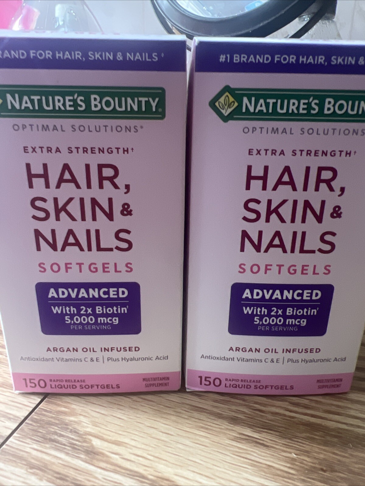 2-Nature’s Bounty Optimal Solutions Hair Skin & Nails Extra Strength 300 Count