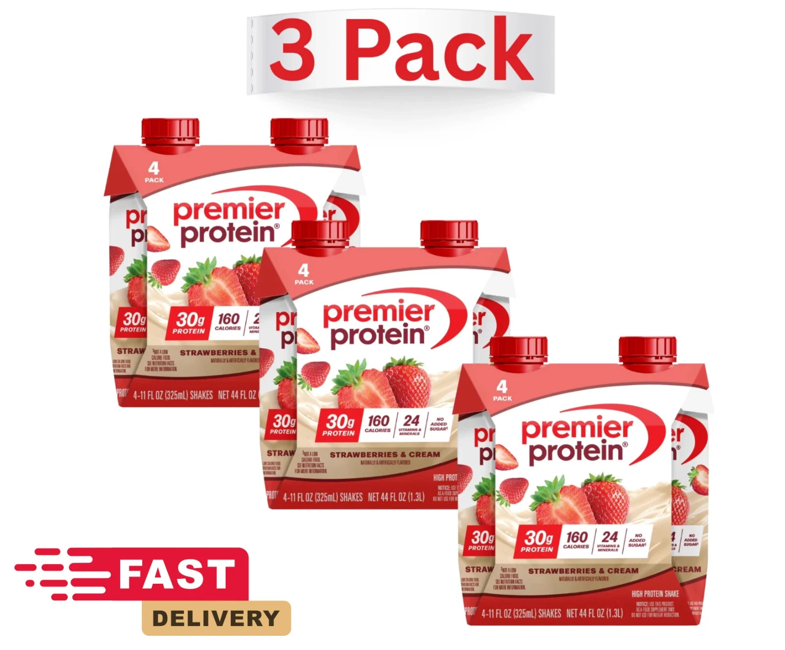 Premier Protein Shake, Strawberries & Cream, 30g Protein, 11 fl oz, 12 ct