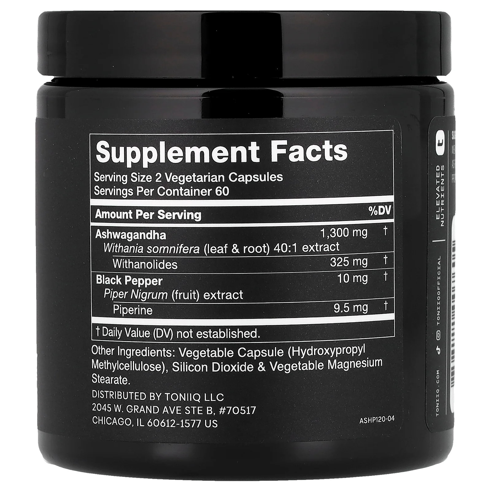 2 X Toniiq, Ashwagandha+, 120 Capsules
