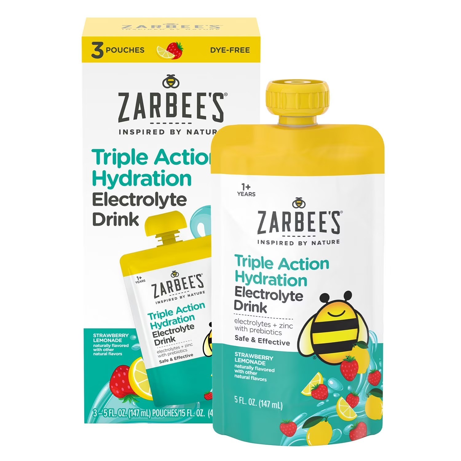 Zarbee’s Kids Triple Action Hydration Electrolyte Drink, 3 x 5 fl. oz