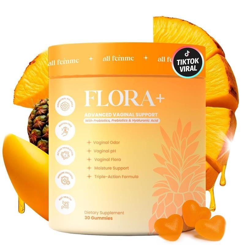 Flora+ Women’s Vaginal Probiotic Gummies for pH Balance, Odor and Freshness w…