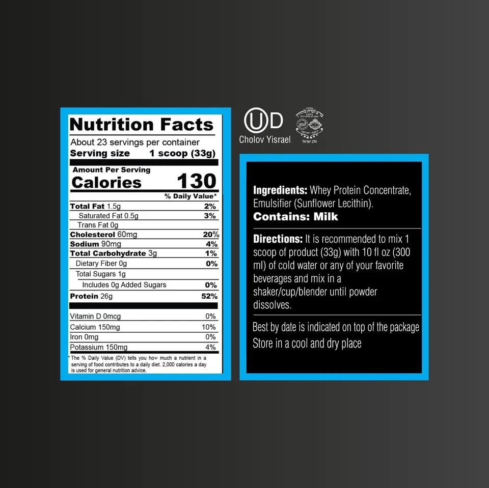 Unflavored Whey Protein Powder. Post Workout Recovery Drink, Gluten & Sugar F…