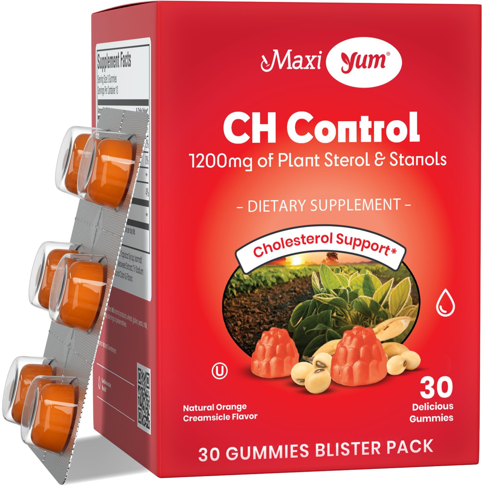 Maxi Health Cholesterol Gummies for Adults – 1200mg 30 Count (Pack of 1)