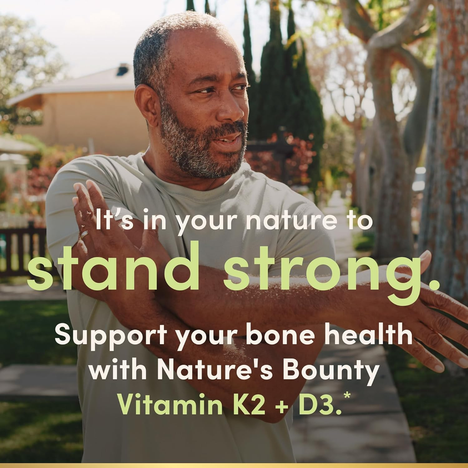 Nature’s Bounty Vitamin D3 K2– 4000IU D3 + 100mcg K2, Heart & Bone Support, 60ct