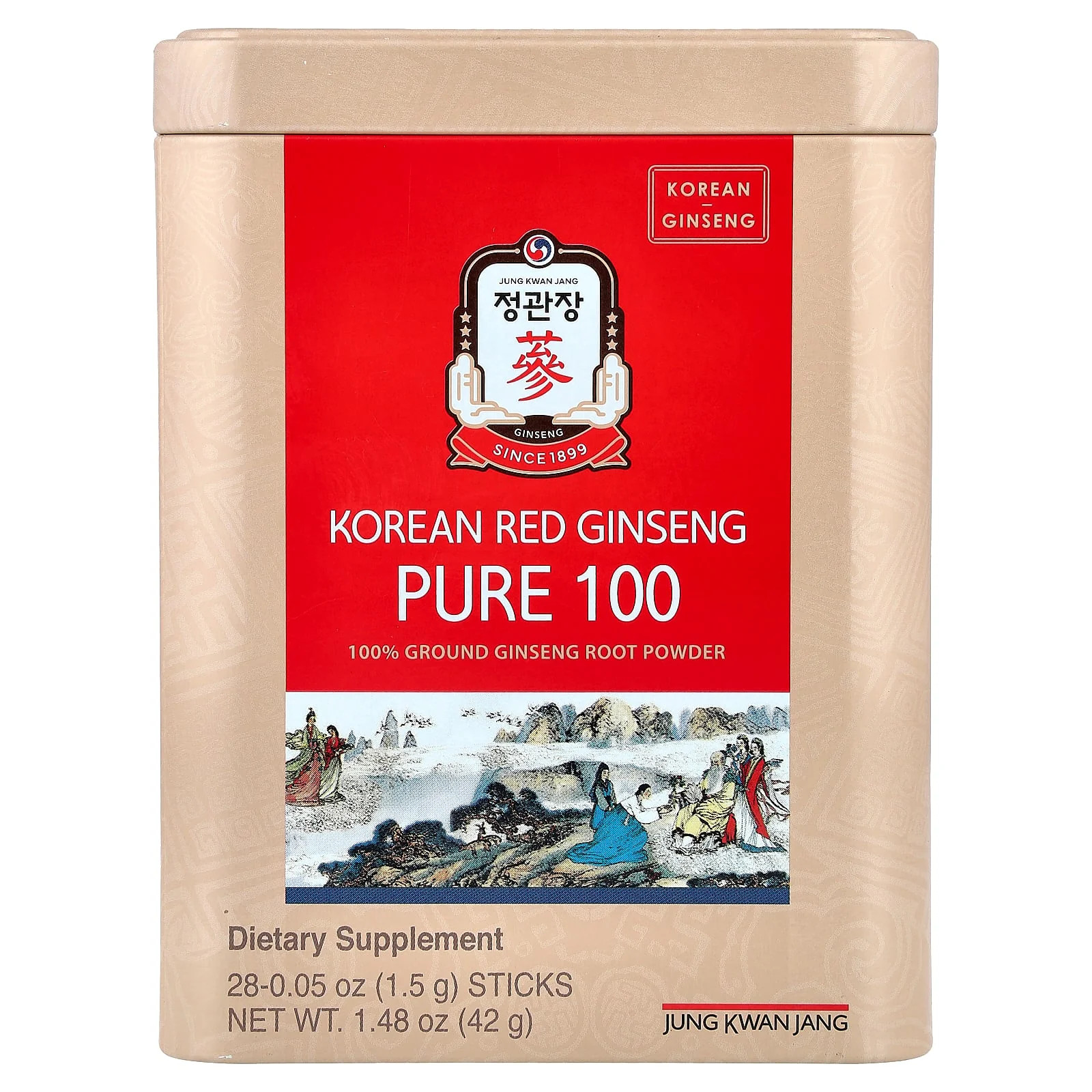 2 X JungKwanJang, Korean Red Ginseng, Pure 100, 28 Sticks, 0.05 oz (1.5 g) Each