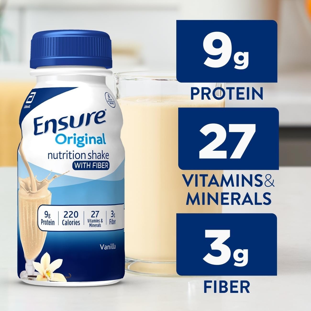 Ensure Original Vanilla Nutrition Shake with Fiber| Meal Replacement Shake |