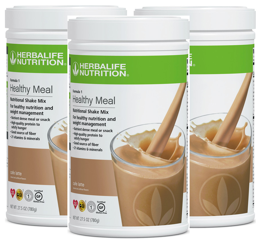 3X Herbalife Formula 1 Healthy Meal Nutritional Shake Cafe Latte 750 g