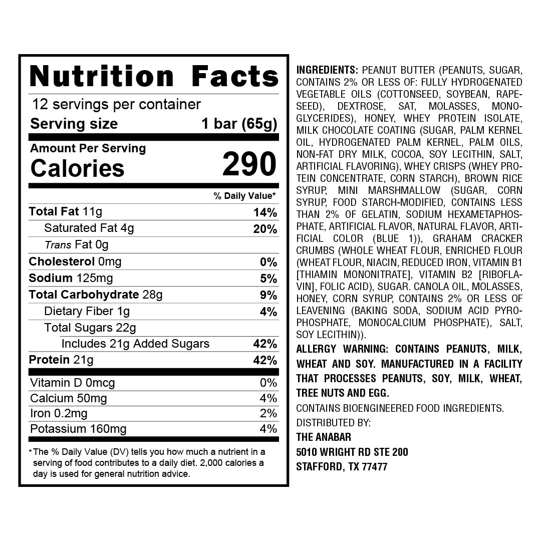 Anabar Campfire S’Mores 1 Protein Bar Final Boss Performance 21 Grams Smores