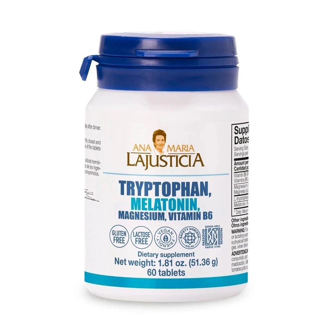 TRYPTOPHAN WITH MELATONIN, MAGNESIUM AND VITAMIN B6. ANA MARIA LAJUSTICIA 60 tab