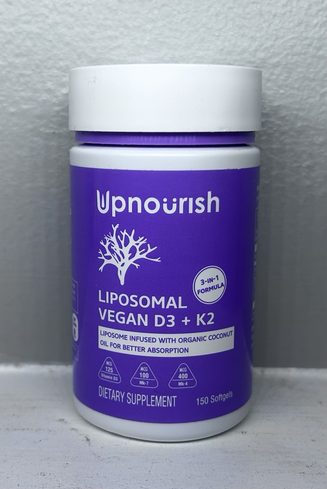 Liposomal Vegan Vitamin D3 5000 IU K2 MK7 & MK4 500 mcg Softgels, 5 month supply