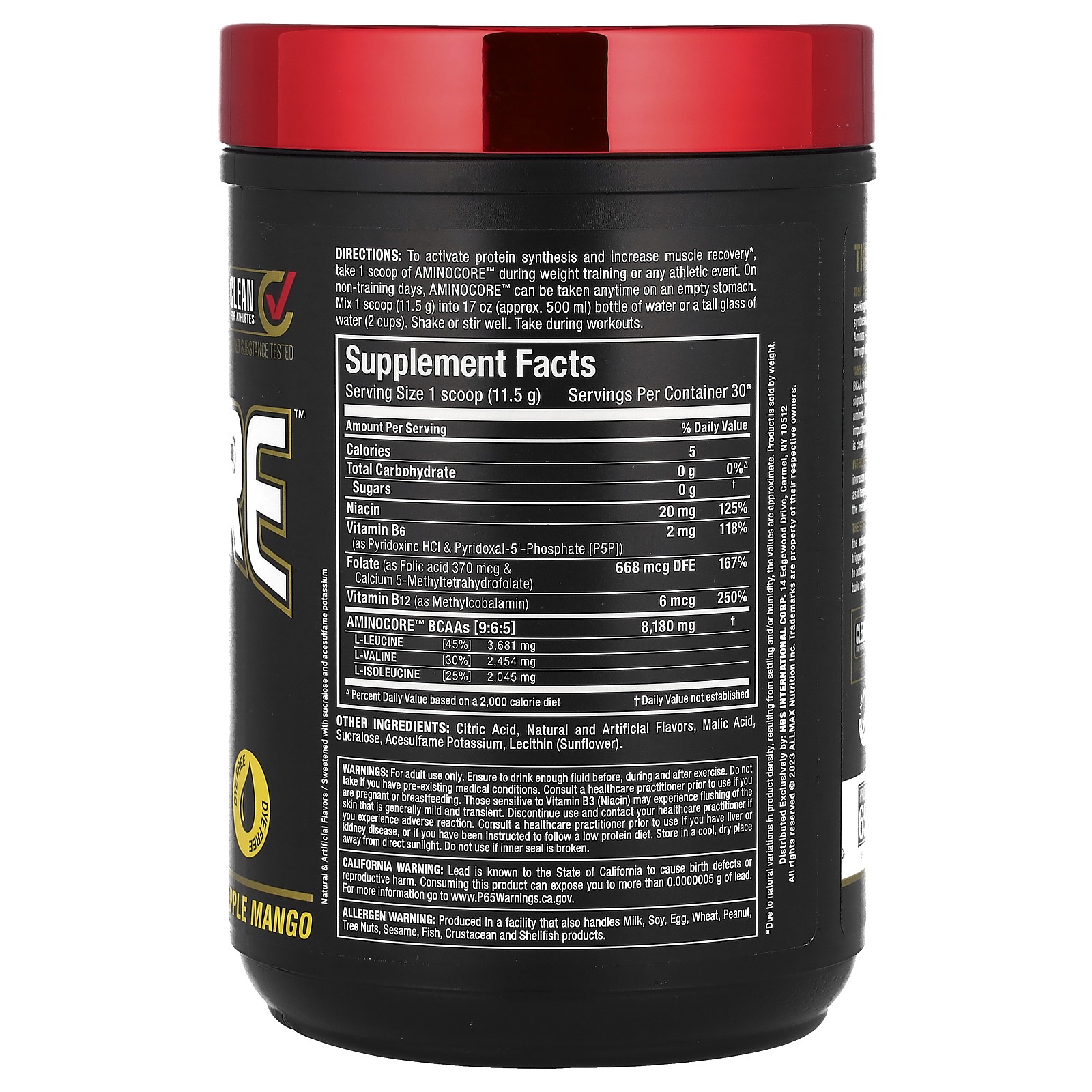 AMINOCORE BCAA, Pineapple Mango, 0.69 lb (315 g)