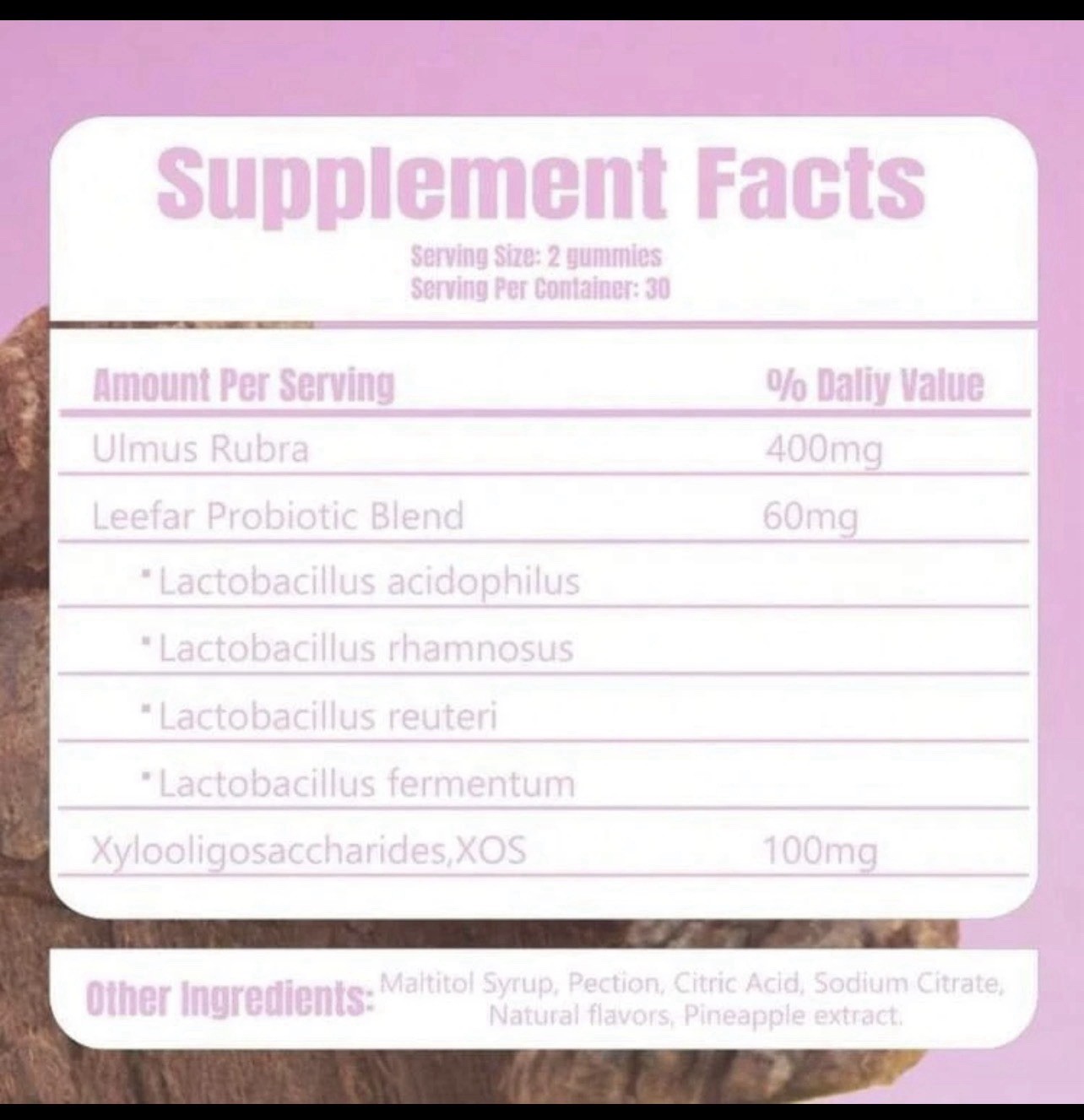 LEEFAR US Her Juicy Feminine Probiotics Gummies PH Balance Dryness Pineapple
