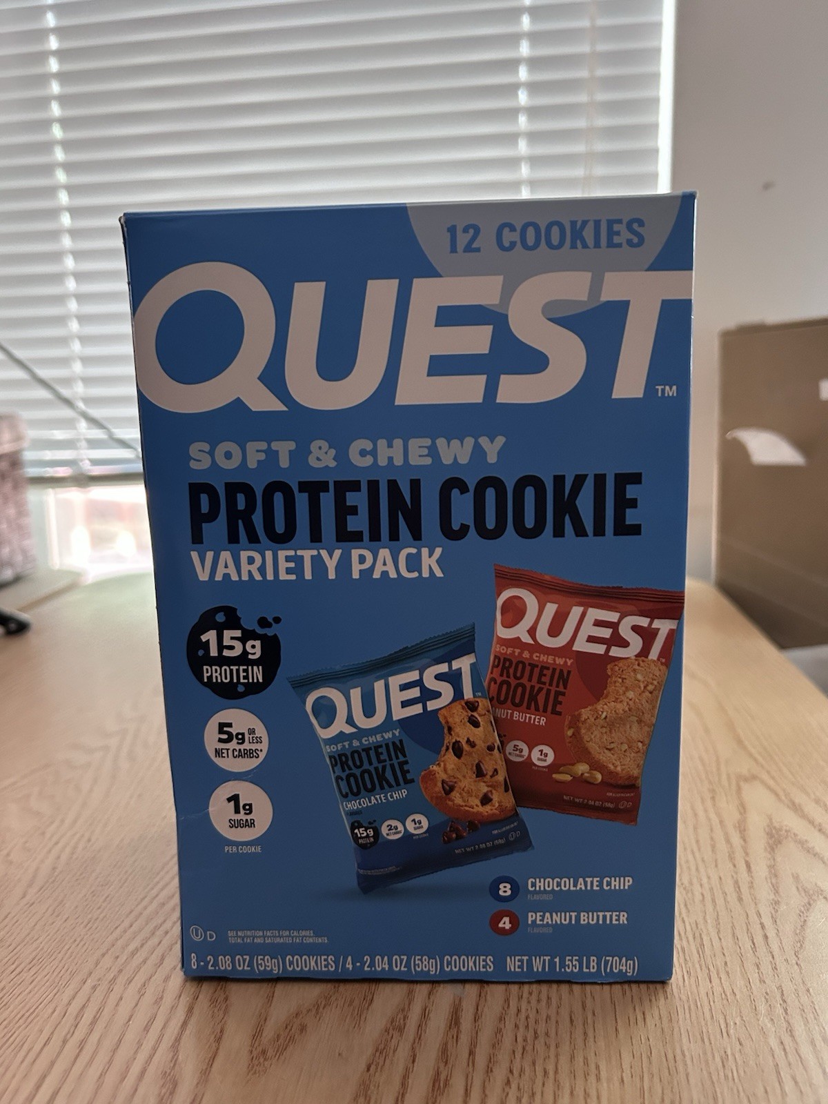 New Quest 10 Pack Soft & Chewy Cookies Chocolate Chip Peanut Butter 15 Protein
