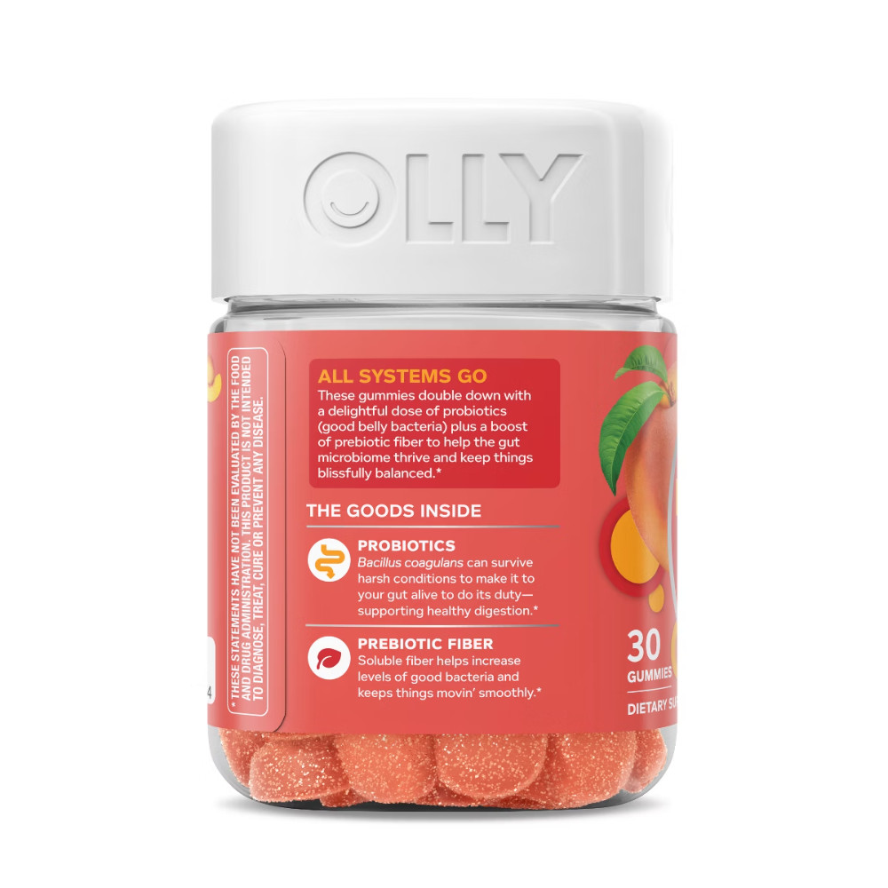 OLLY Probiotic + Prebiotic Gummies – Peachy Peach