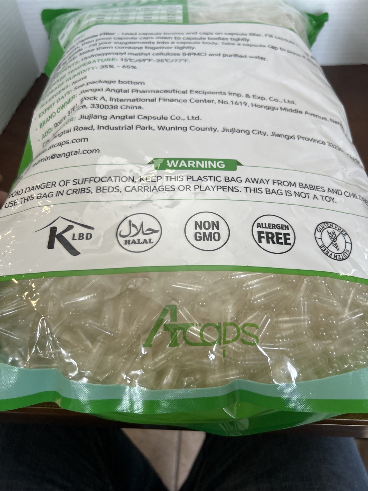 Empty HPMC Vegetable Empty Capsules 5000 Count – Size 00 ANGTAI JN