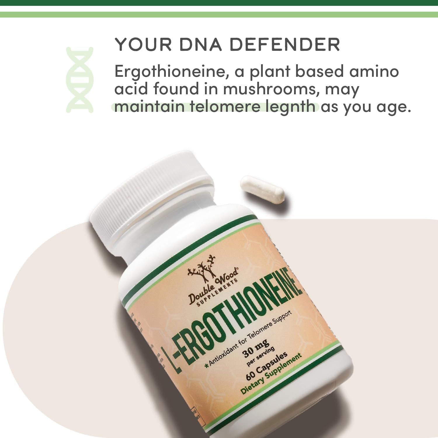 Ergothioneine Supplement (EGT) 30Mg of Pure, Plant-Based L-Ergothioneine per Cap
