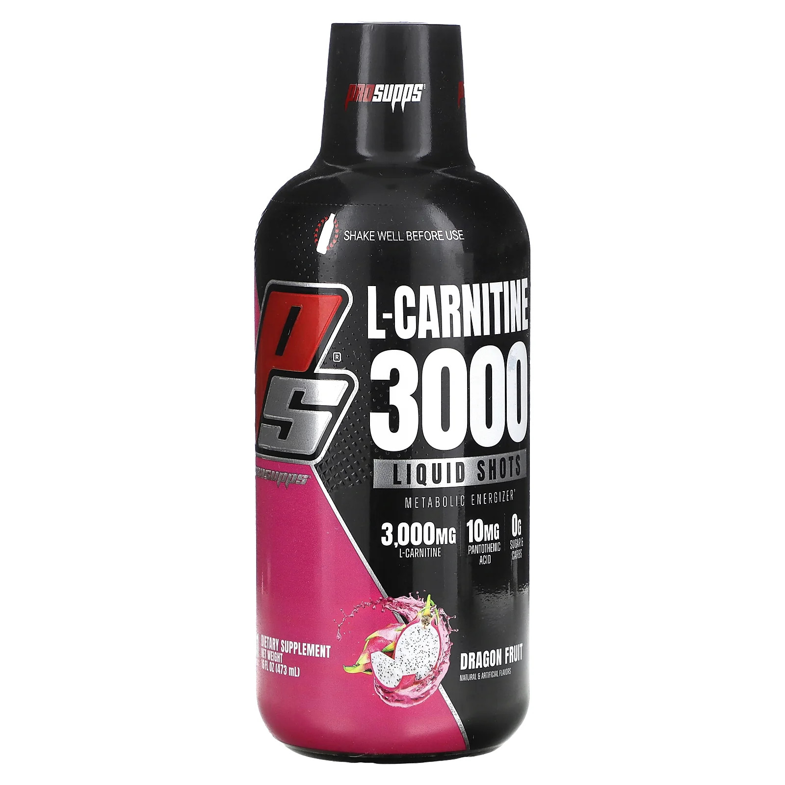 2 X ProSupps, L-Carnitine 3000, Liquid Shots, Dragon Fruit, 16 fl oz (473 ml)