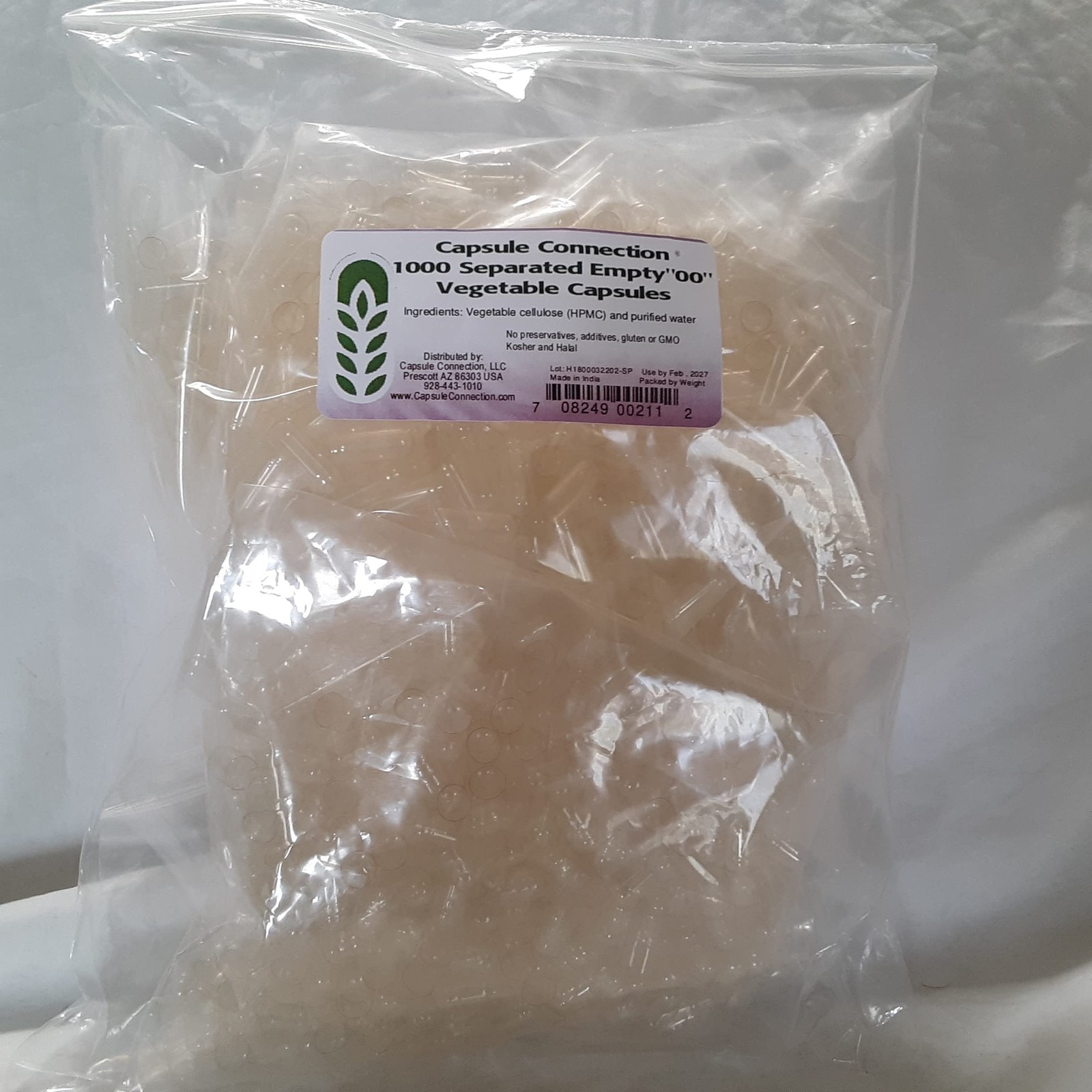 1000 Separated Empty Vegetable Capsules, 00 Size, Vegan Vegetarian resealabl…