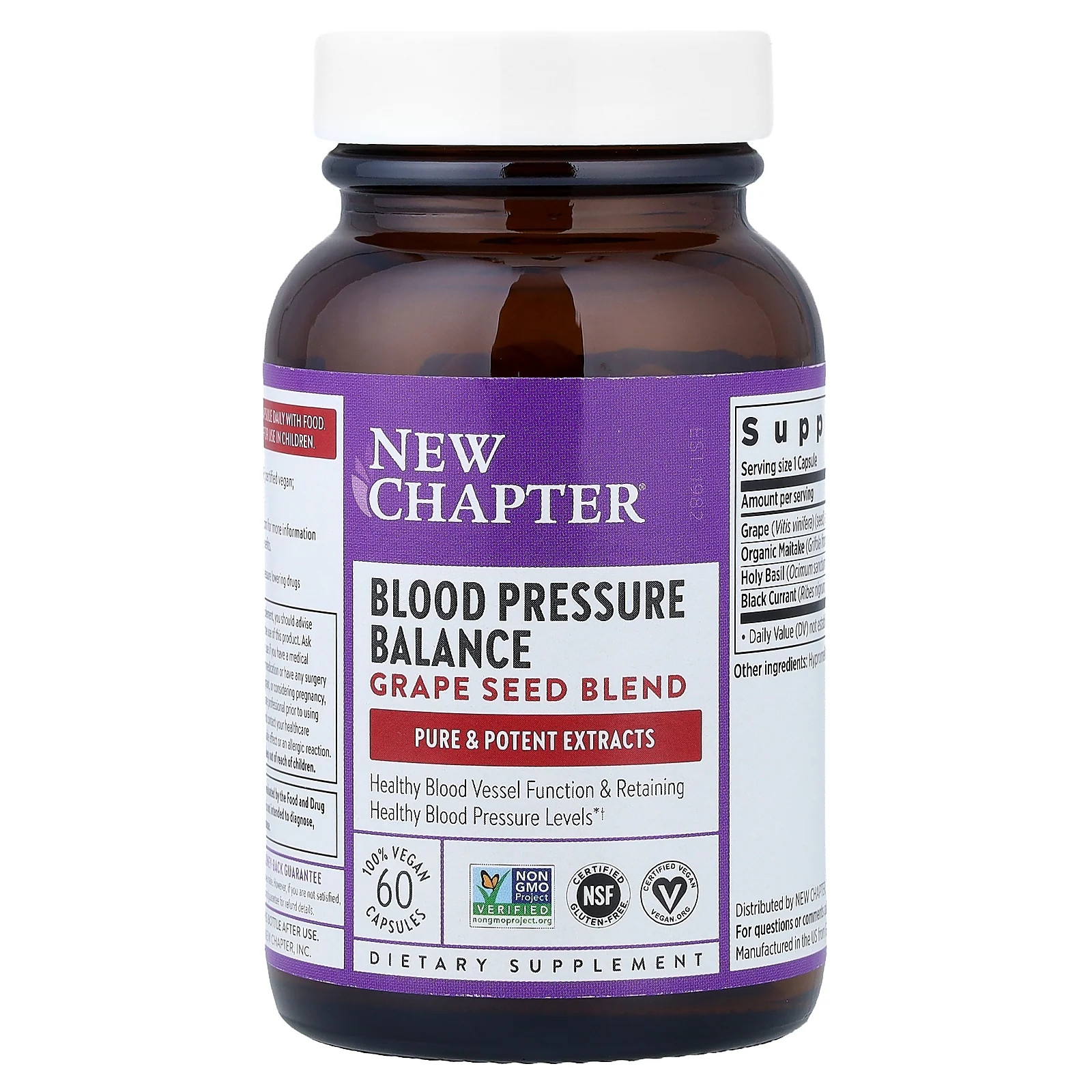 2 X New Chapter, Blood Pressure Balance, Grape Seed Blend, 60 Vegan Capsules