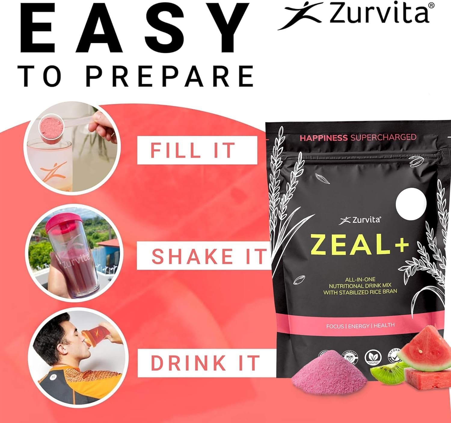 Nourishing Zeal+ Rumba Rush Drink Mix – Supports Clarity & Productivity – 10ct