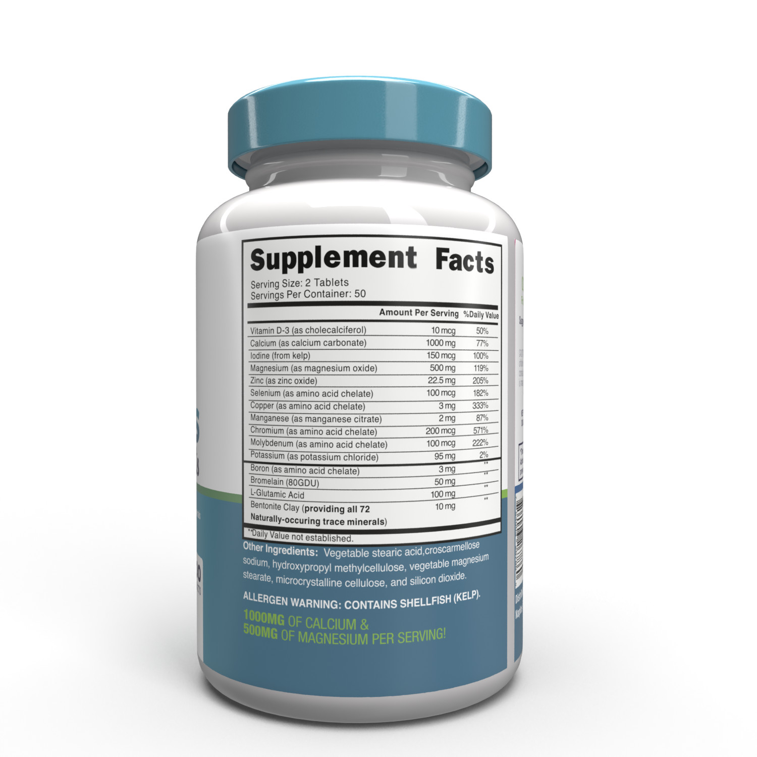 Mega Minerals Supplement Complete Mineral Complex W/ Calcium Magnesium Potassium