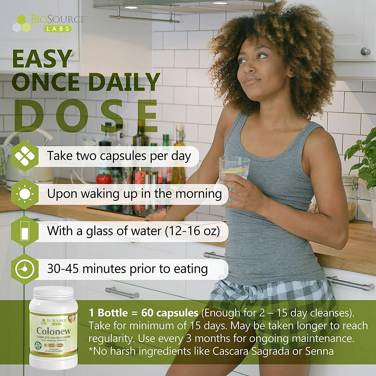 BioSource Labs Colonew Complete Colon Cleanse Natural Detox Supplement for Daily
