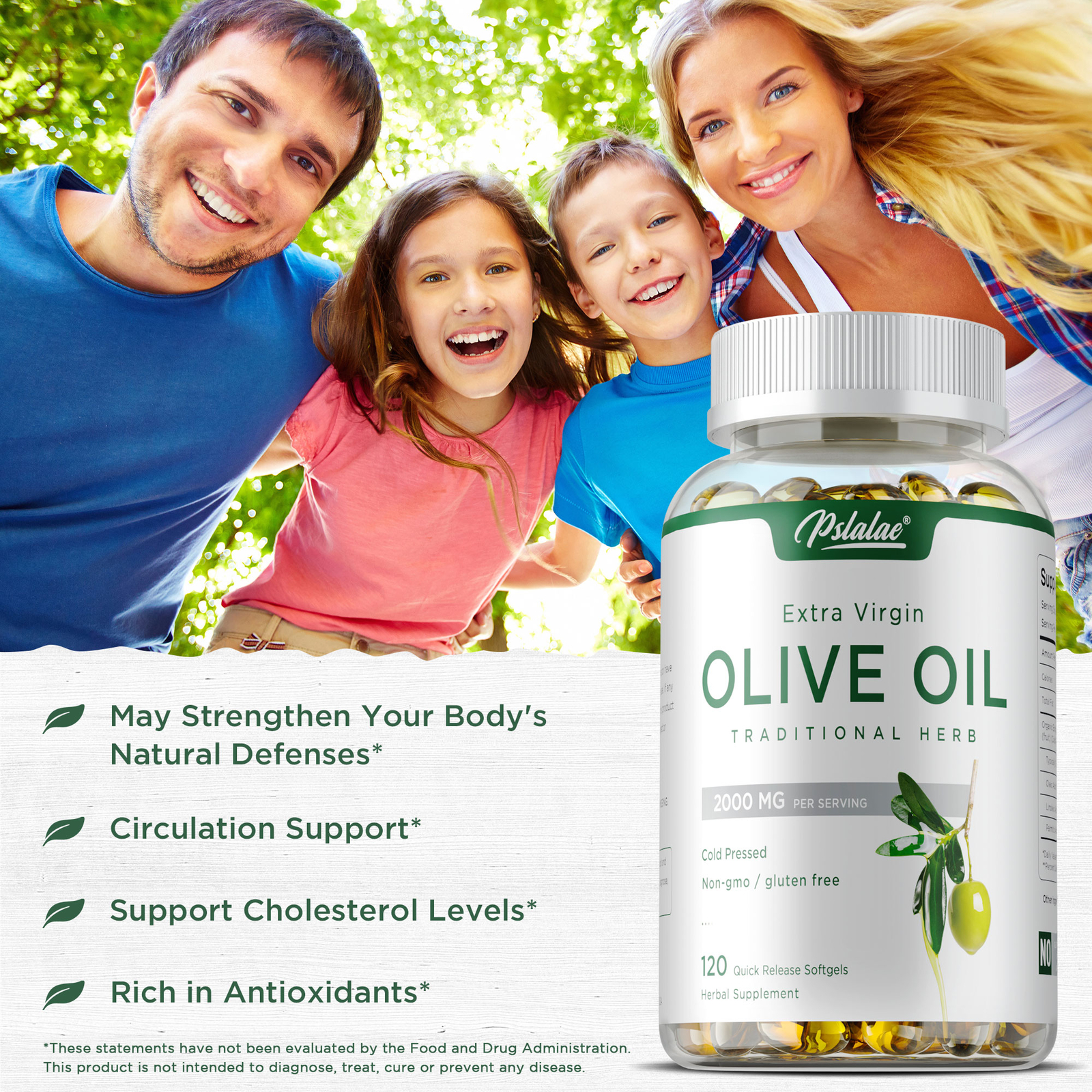Olive Oil Softgels 2000mg – Cold Pressed, Extra Virgin, Cardiovascular Health