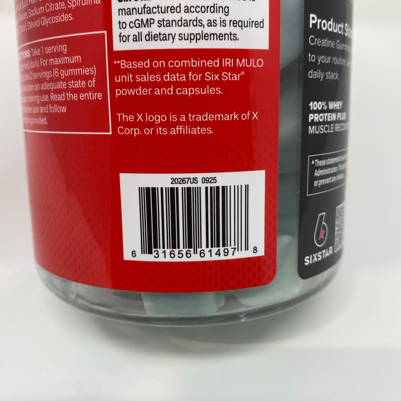 Six Star Creatine Gummies Blue Raspberry 60ct 5g Sugar-Free
