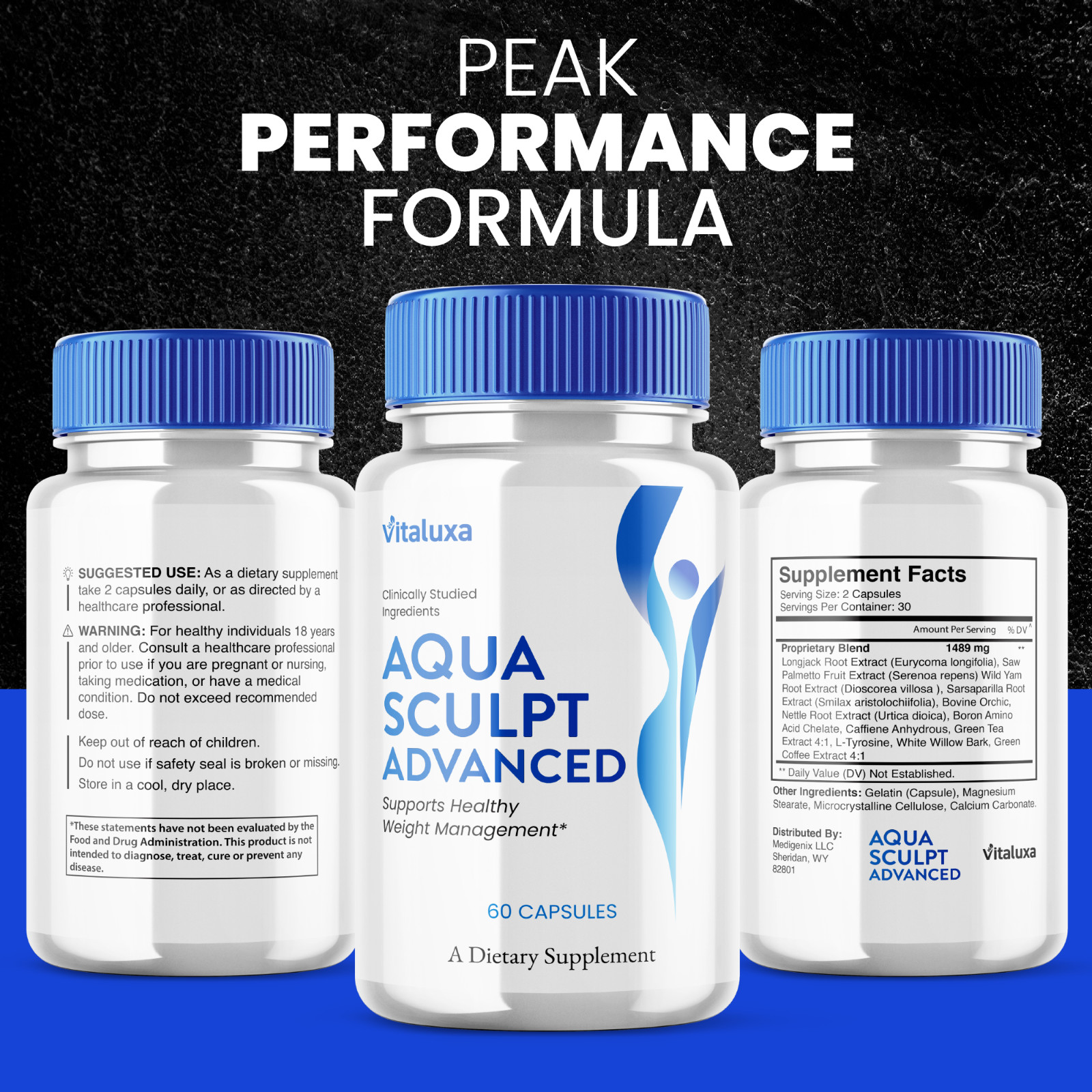 (3 Pack) Aqua Sculpt Advanced Pills, AquaSculpt Weight Management (180 Capsules)