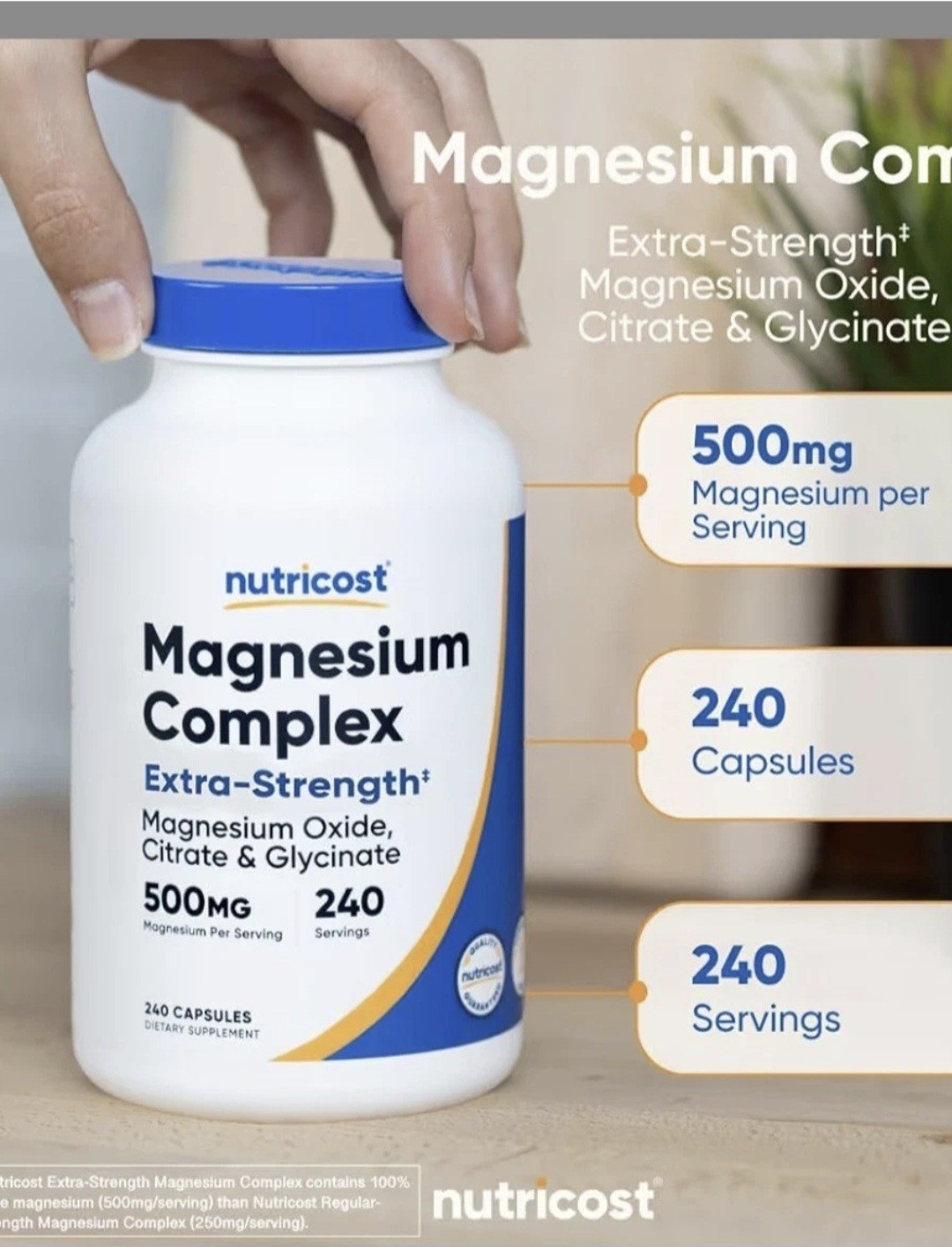 Nutricost Magnesium Complex Extra-Strength 500mg 240 Capsules