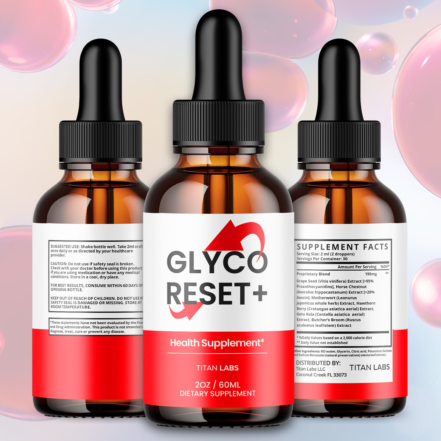 (5 Pack) Glyco Reset Drop Advanced Blood Support Supplement GlycoReset 150 Servs