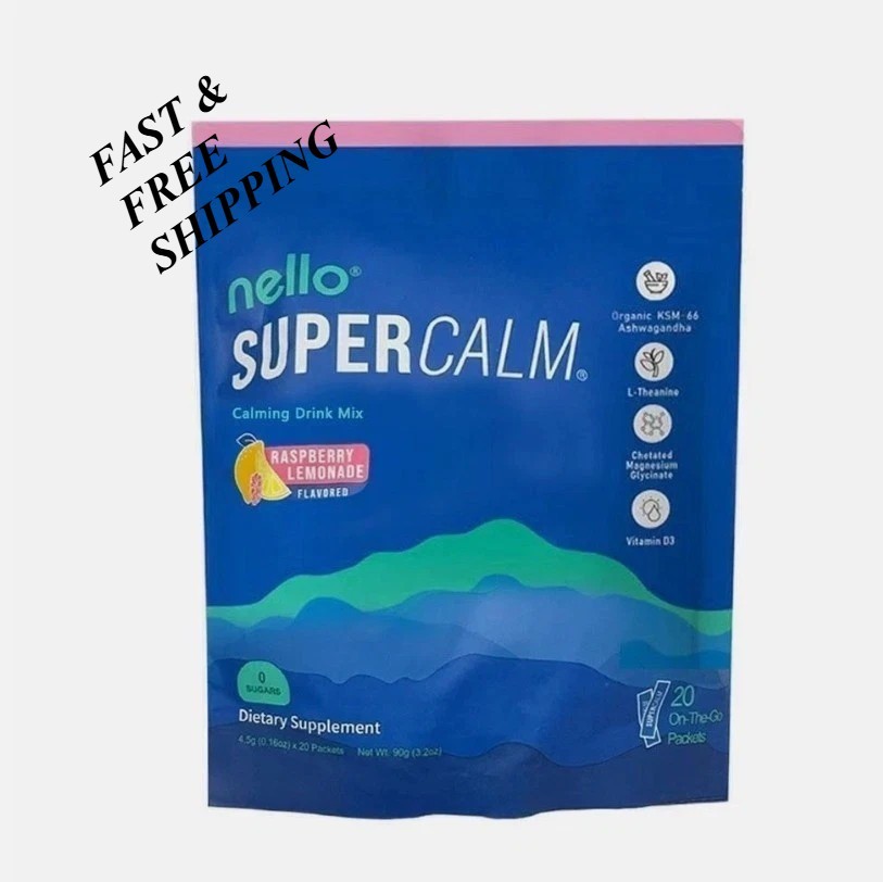 NEW Nello Super Calm Raspberry Lemonade | Free Shipping Energy Calming Drink Mix