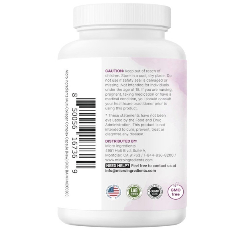 Micro Ingredients Multi Collagen Pills Women Men 240 Capsules – 1/2 Bottles