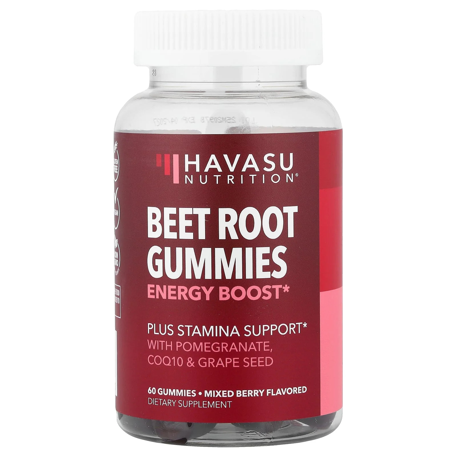 2 X Havasu Nutrition, Beet Root Gummies, Mixed Berry, 60 Gummies