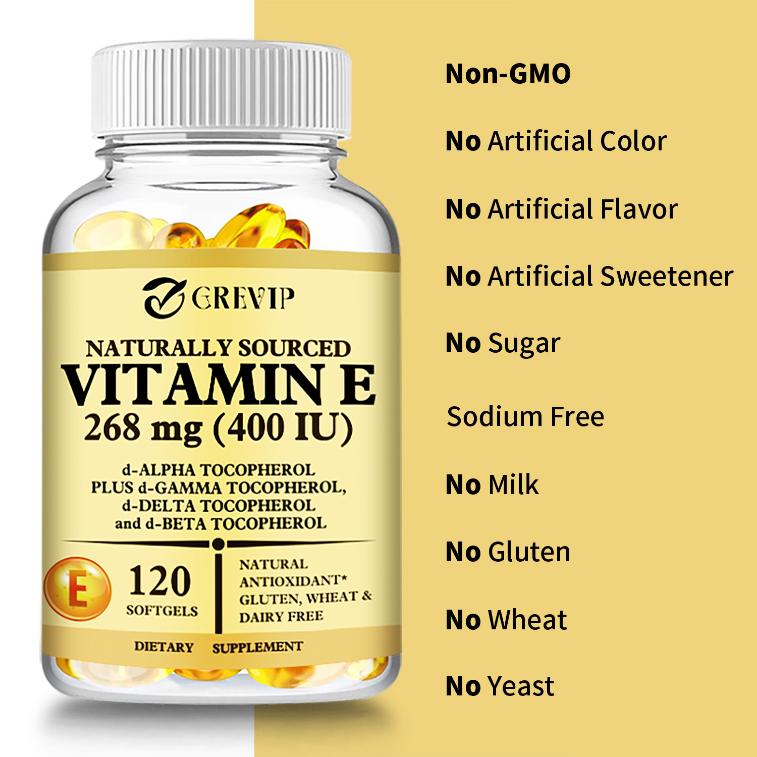 Naturally Sourced Vitamin E – for Skin, Heart, Brain, and Immune System Health