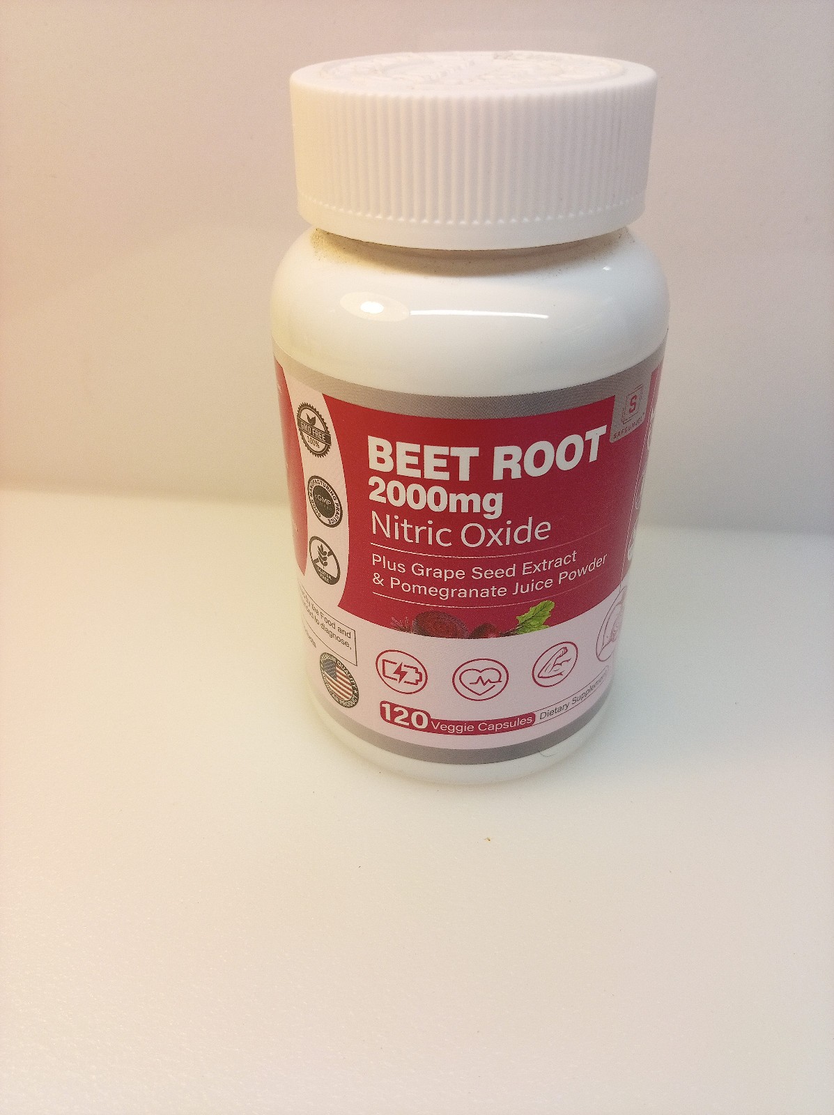 Beet Root Capsules 2000mg Nitric Oxide Supplement W/ Grape Seed & Pomegranate