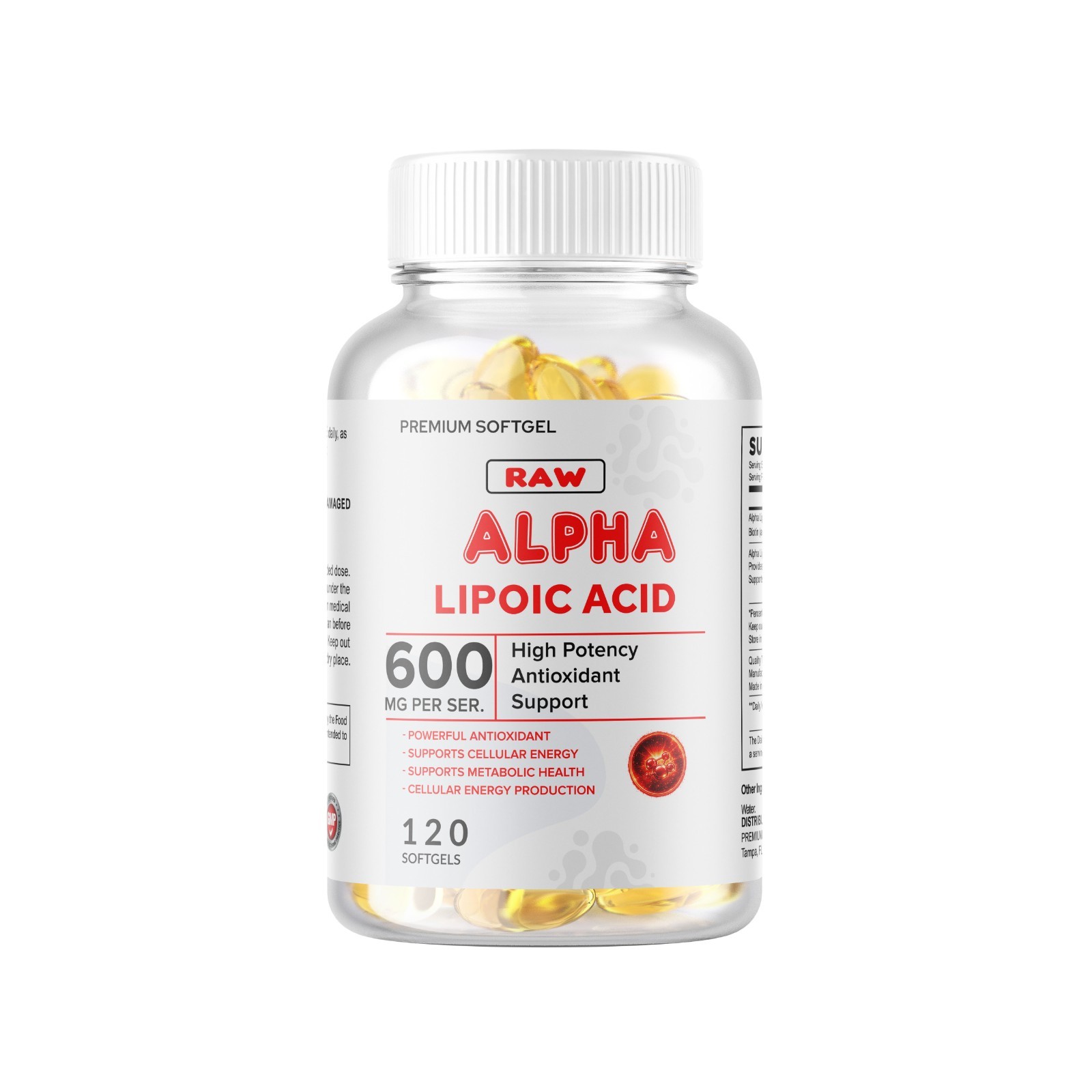 Alpha Lipoic Acid 600mg 240 Softgel with Biotin Optimizer