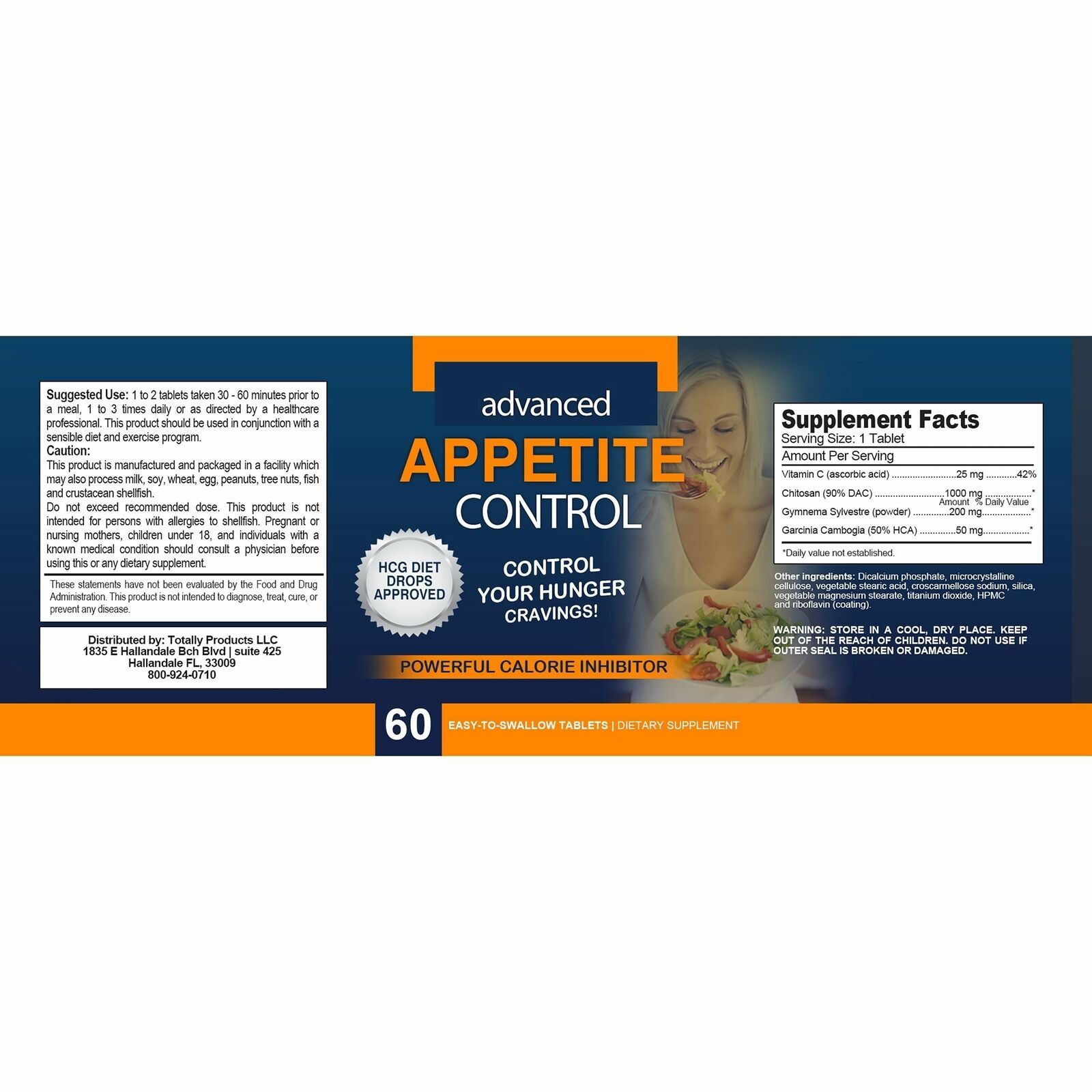 Adrenal Support Energy Supplement & Appetite Control Weight Management 60 Tabs
