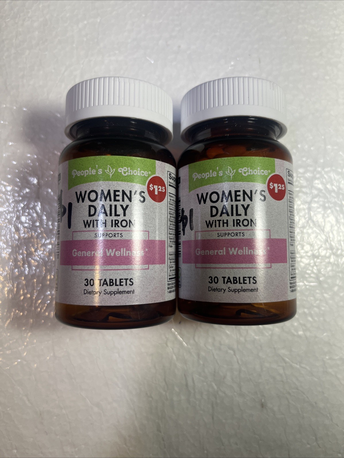 2X People’s Choice Women’s Daily with Iron Supplement 2 Bottles USA Made,9/27