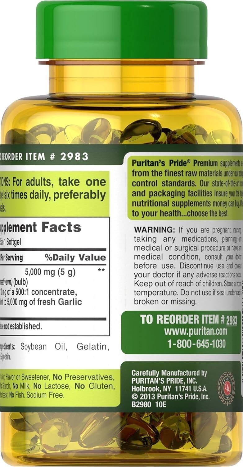 Pure Garlic Pills 5000MG Most Powerful Antibiotic Heal All Infection Herbals