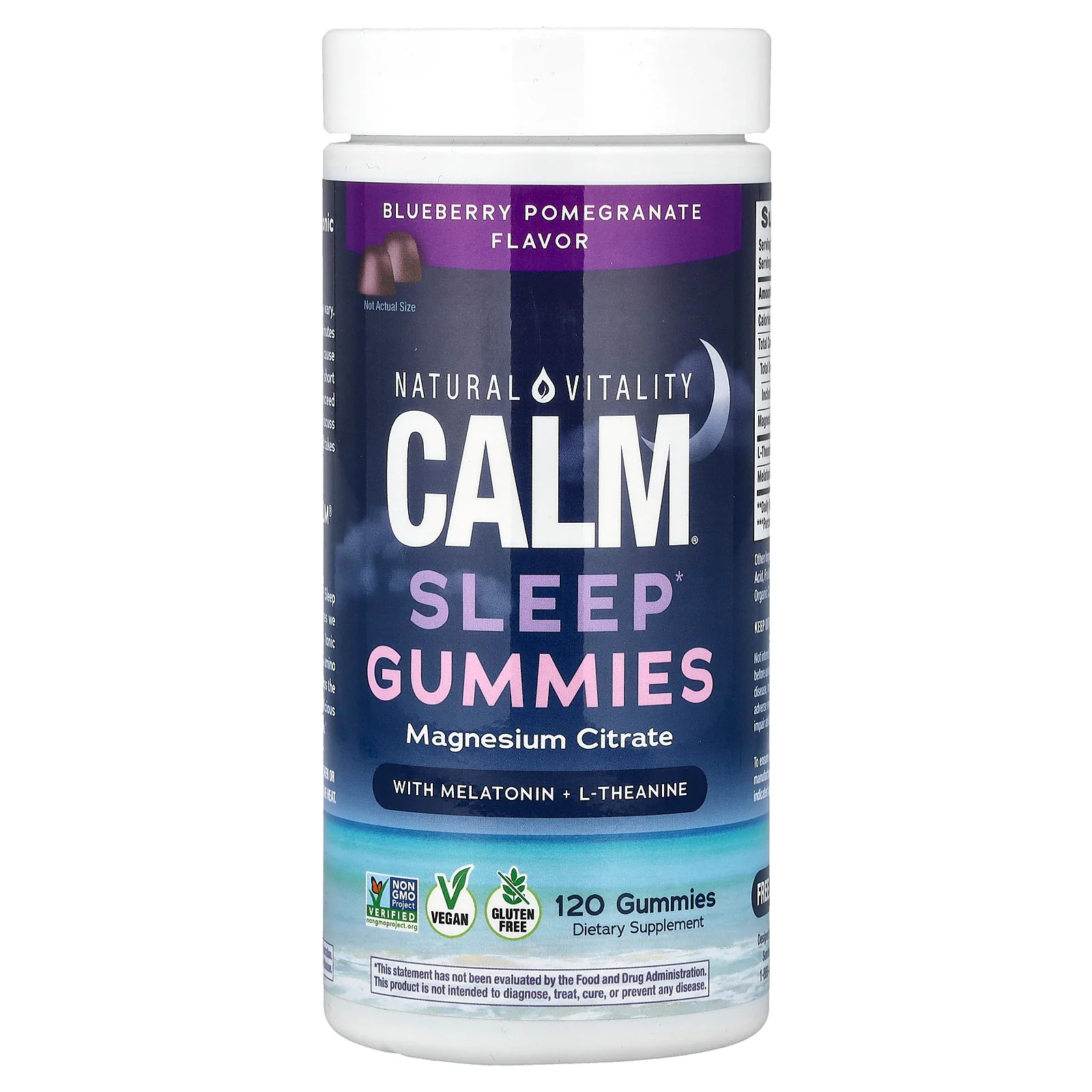 2 X Natural Vitality, Calm�, Sleep Gummies With Melatonin + L-Theanine, Blueber