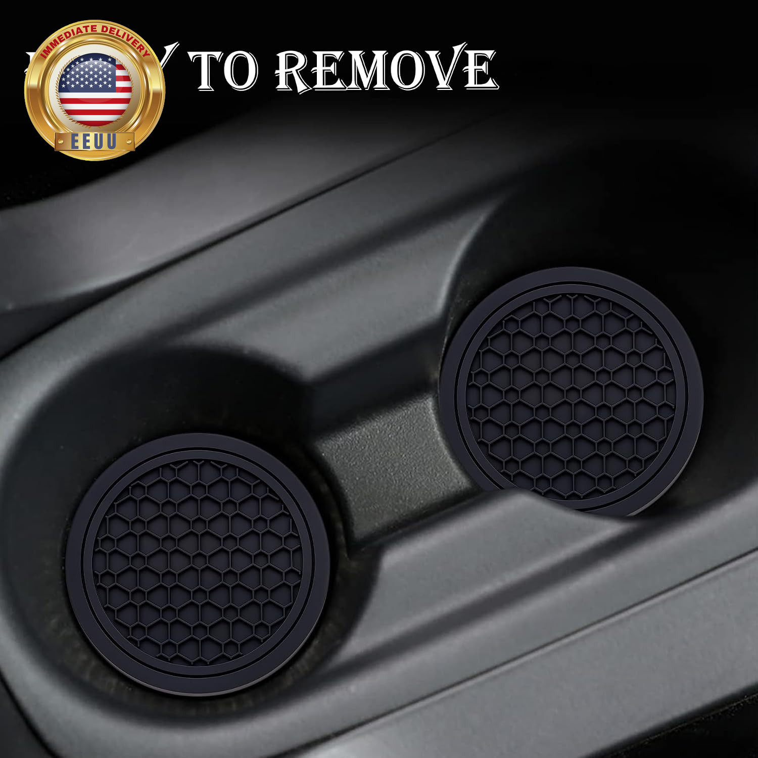 2-Piece Anti-Slip Car Cup Coaster Set – 2.75 Inch Auto Insert Drink Mats, Perfec